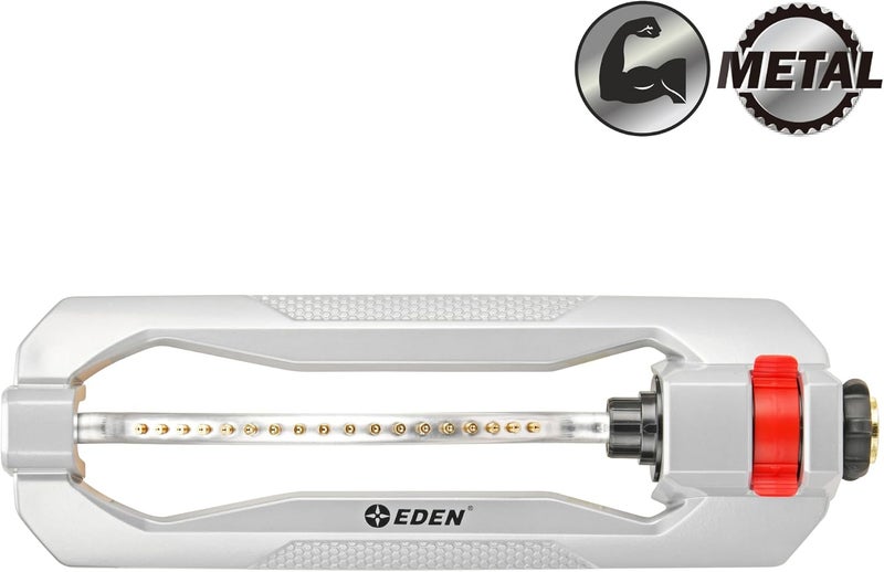 Eden 96218 رشاش دوار ثقيل، يغطي حتى 3,700 قدم مربع، 18 فوهة نحاسية، قاعدة ألمنيوم مثقلة، نطاق قابل للتعديل، مجموعة توصيل سريعة، فضي، أحمر، أسود - Image 4